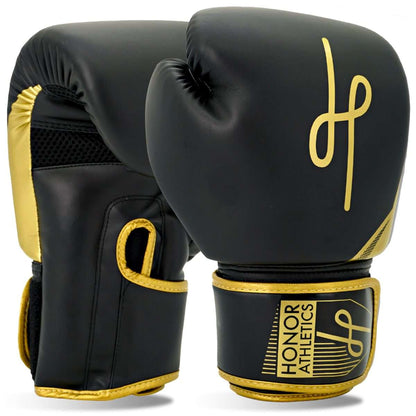 Honor Athletics Black Gold Boxing Gloves